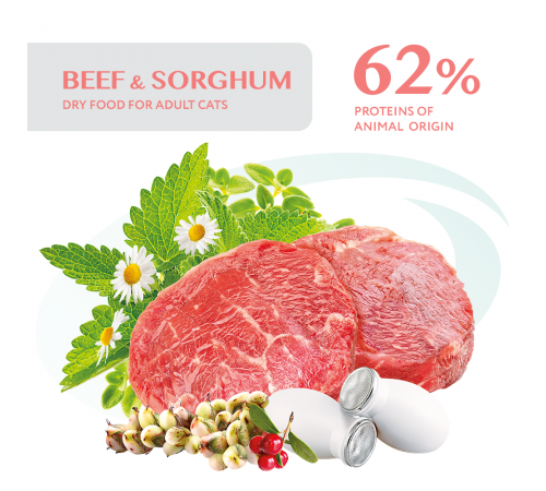 Сухий корм для стерилізованих котів Optimeal Adult Cat Sterilised Beef Sorghum 1,5 кг - яловичина та сорго