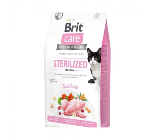 Сухий корм для котів Brit Care Cat Grain Free Sterilized Sensitive 7 кг - кролик