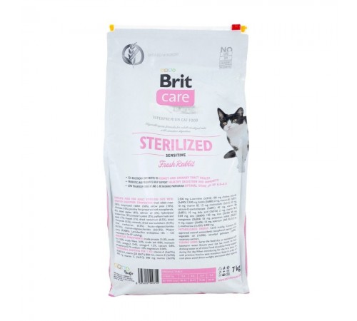 Сухий корм для котів Brit Care Cat Grain Free Sterilized Sensitive 7 кг - кролик