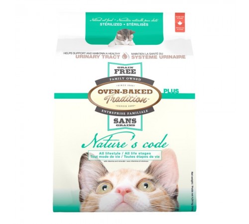 Сухий корм Oven-Baked Tradition Nature’s Code Cat Sterilised Grain Free 1,13 кг - курка