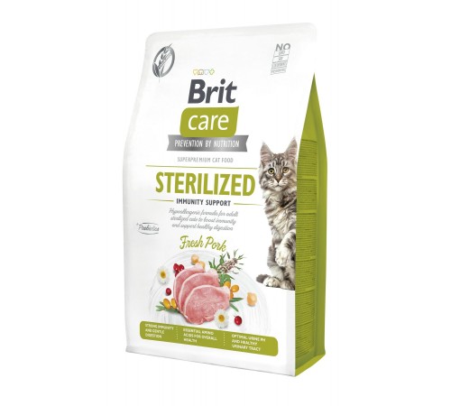 Сухий корм для котів Brit Care Cat Grain Free Sterilized Immunity Support 2 кг - свинина