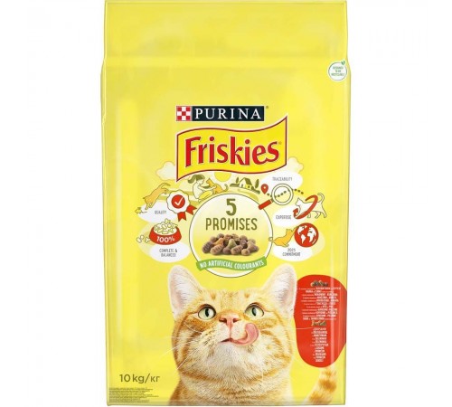 Сухий корм для котів Friskies 10 кг - курка та яловичина