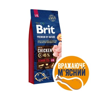 Сухий корм для собак Brit Premium Dog Senior L+XL 15 кг - курка