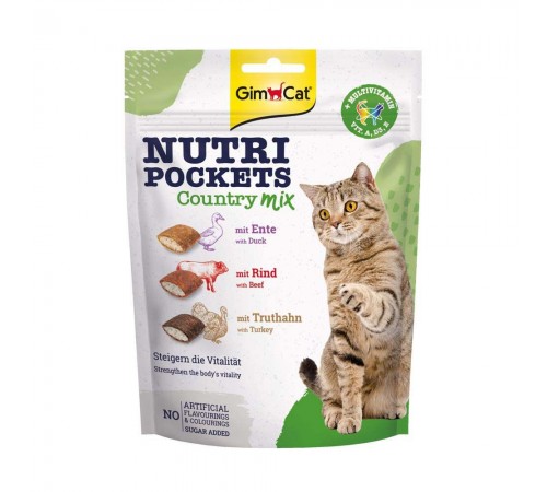 Вітамінні ласощі для котів GimCat Nutri Pockets Кантрі мікс 150 г - повсякденний