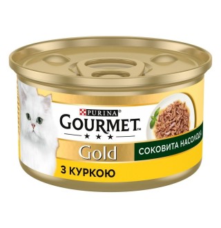 Purina Gourmet Gold - консервований корм Гурме, соковита насолода з куркою для дорослих котів, 85г