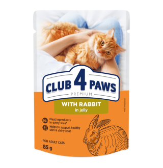 Вологий корм для котів Club 4 Paws Premium pouch 85 г - кролик