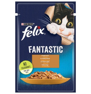 Вологий корм для котів Felix Fantastic 85 г - індичка