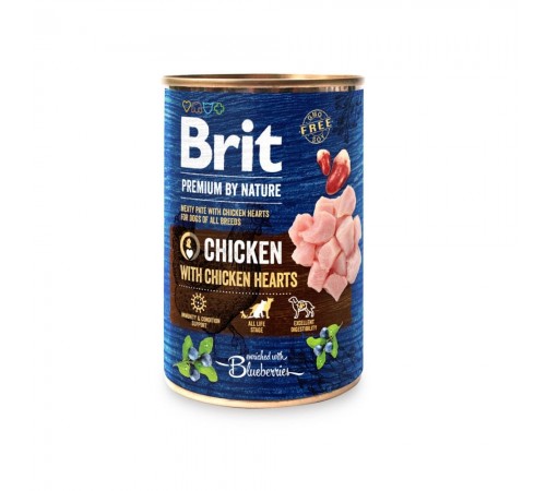 Вологий корм для собак Brit Premium By Nature 400 г - курка