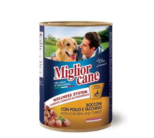 Вологий корм для собак Migliorcane 405 г (курка та індичка)