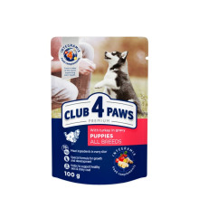 Вологий корм для цуценят Club 4 Paws Premium pouch 100 г (індичка)