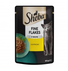 Вологий корм для котів Sheba Fine Flakes pouch 85 г - курка