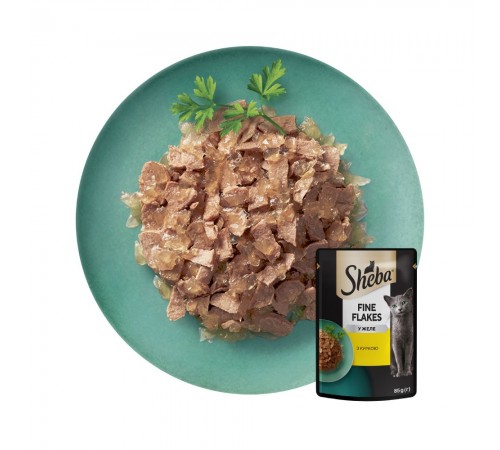 Вологий корм для котів Sheba Fine Flakes pouch 85 г - курка