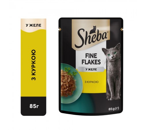 Вологий корм для котів Sheba Fine Flakes pouch 85 г - курка