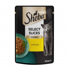 Вологий корм для котів Sheba Select Slices pouch 85 г - курка