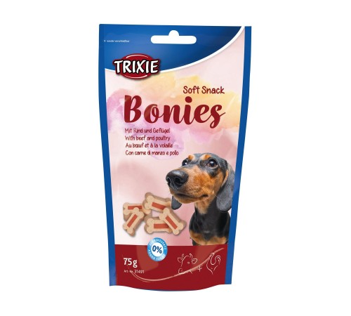 Ласощі для собак Trixie «Bonies» 75 г (яловичина та птиця)