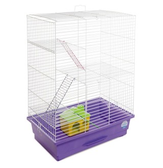 Клітка для гризунів Природа «Нюра» з будиночком 44 x 27 x 59 см (фіолетова)
