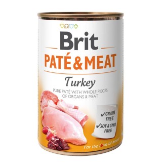 Вологий корм для собак Brit Pate & Meat Turkey 400 г (курка та індичка)