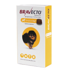 Таблетки для собак Bravecto від 2 до 4,5 кг, 1 шт