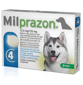 Milprazon by KRKA - Мілпразон антигельмінтні пігулки широкого спектру дії для собак, понад 5кг
