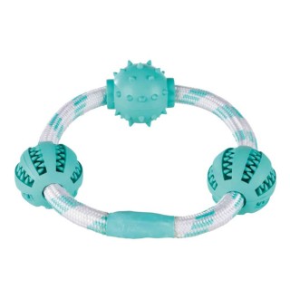 Іграшка для собак Trixie Кільце-канат з М'ячами для чищення зубів Denta Fun 20 см / 5 см (гума)