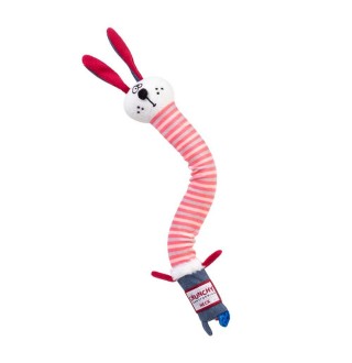 Іграшка для собак Заєць з хрусткою шиєю та пищалкою GiGwi Crunchy 28 см (текстиль)