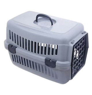 Контейнер-переноска для собак та котів вагою до 12 кг SG 60 x 38 x 39 см (сіра)