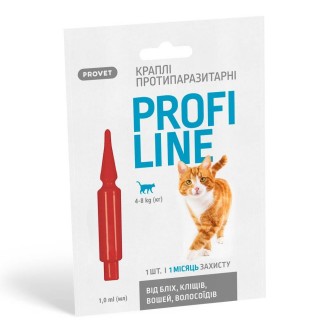 Краплі на холку для котів PROVET Profiline від 4 до 8 кг, 1 шт