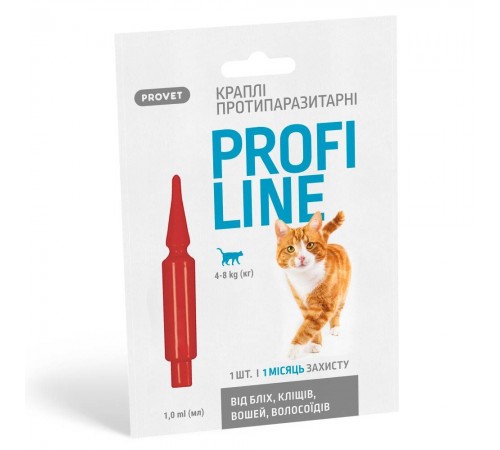 Краплі на холку для котів PROVET Profiline від 4 до 8 кг, 1 шт