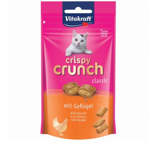 Ласощі для котів Vitakraft Crispy Crunch подушечки 60 г (м’ясо птахів)