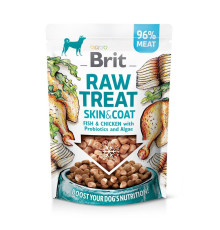 Ласощі для собак Brit Raw Treat Skin and Coat Freeze-dried 40г - риба і курка