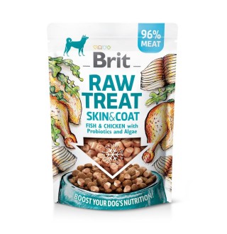 Ласощі для собак Brit Raw Treat Skin and Coat Freeze-dried 40г - риба і курка