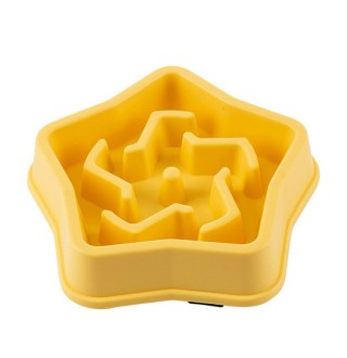 Миска-лабіринт для повільного годування пластикова WahoPet slow feeder 250 мл, 20,1 х 20,1 х 4 см (жовта)