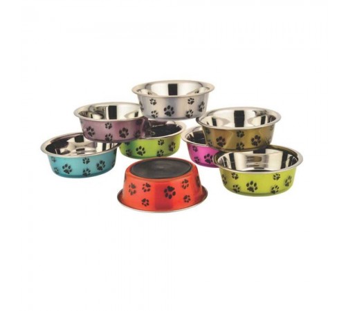 Миска металева Petz Creation Crystal Fusion з покриттям 17 см 800 мл - кольоровий принт