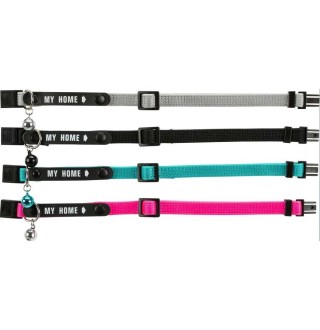 Нашийник для котів Trixie з адресником, нейлон «My Home» (кольори в асортименті)