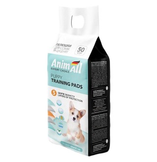 Пелюшки для собак та цуценят AnimAll 60 х 60 см, 50 шт. (нетканий матеріал)