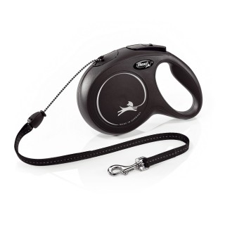 Повідець-рулетка Flexi з тросом «New Classic» M 8 м / 20 кг (чорна)