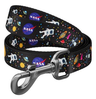 Повідець WAUDOG Nylon з малюнком «NASA» 122 см / 20 мм (чорний)