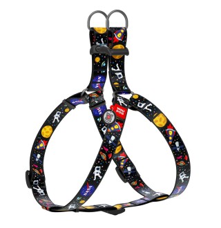 Шлея WAUDOG Nylon c QR паспортом і малюнком «NASA» 50-80 см / 20 мм (чорна)
