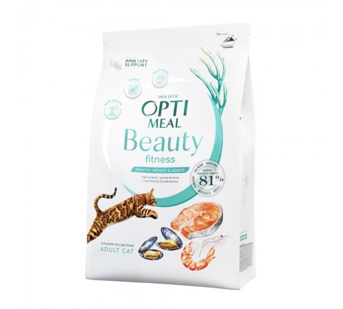 Сухий корм для котів Optimeal Beauty Fitness Healthy Weight & Joints 4 кг – морепродукти
