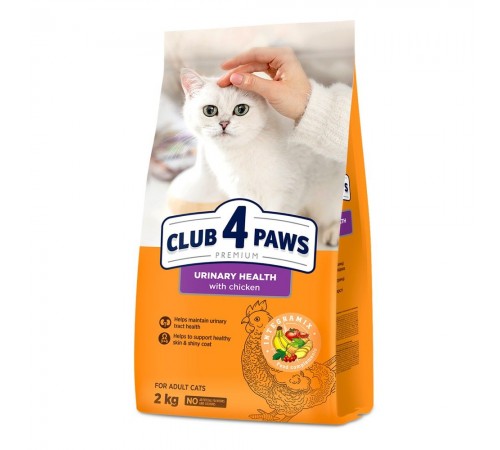 Сухий корм для котів при захворюваннях сечовивідних шляхів Club 4 Paws Premium Urinary 2 кг - курка