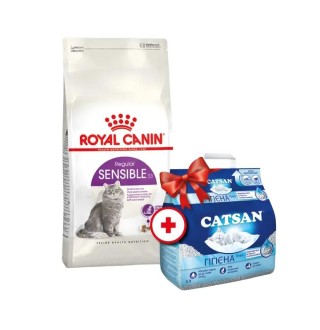 Сухий корм для котів Royal Canin Sensible 33, 4 кг + Catsan 5 л у подарунок