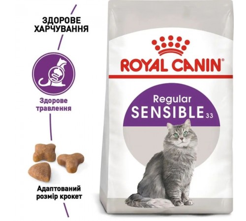 Сухий корм для котів Royal Canin Sensible 33, 4 кг + Catsan 5 л у подарунок