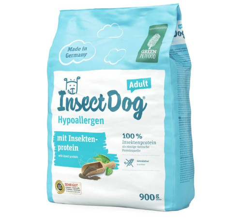 Сухий корм для собак Green Petfood InsectDog Adult Hypoallergen 900 г - комахи