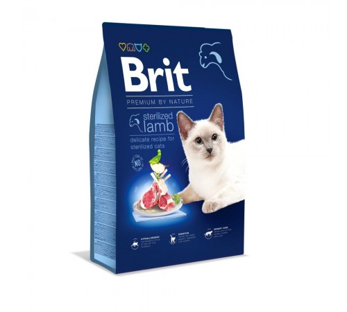 Сухий корм для котів Brit Premium by Nature Cat Sterilized 8 кг - ягня