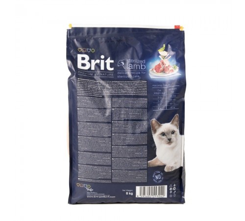 Сухий корм для котів Brit Premium by Nature Cat Sterilized 8 кг - ягня