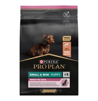 Purina Pro Plan Small and Mini Puppy Sensitive Skin - сухий корм з лососем для цуценят дрібних порід з чутливою шкірою, 3кг