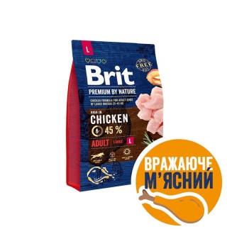 Сухий корм для собак Brit Premium Dog Adult L 3 кг - курка
