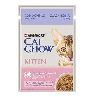 Purina Cat Chow Kitten - вологий корм шматочки в желе з ягням та цукіні для кошенят, 85г