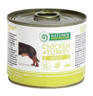 Вологий корм для собак Nature's Protection Adult 200 г - курка та індичка