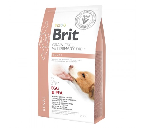 Сухий корм для собак, при захворюваннях нирок Brit GF Veterinary Diet Dog Renal 2 кг (яйце)